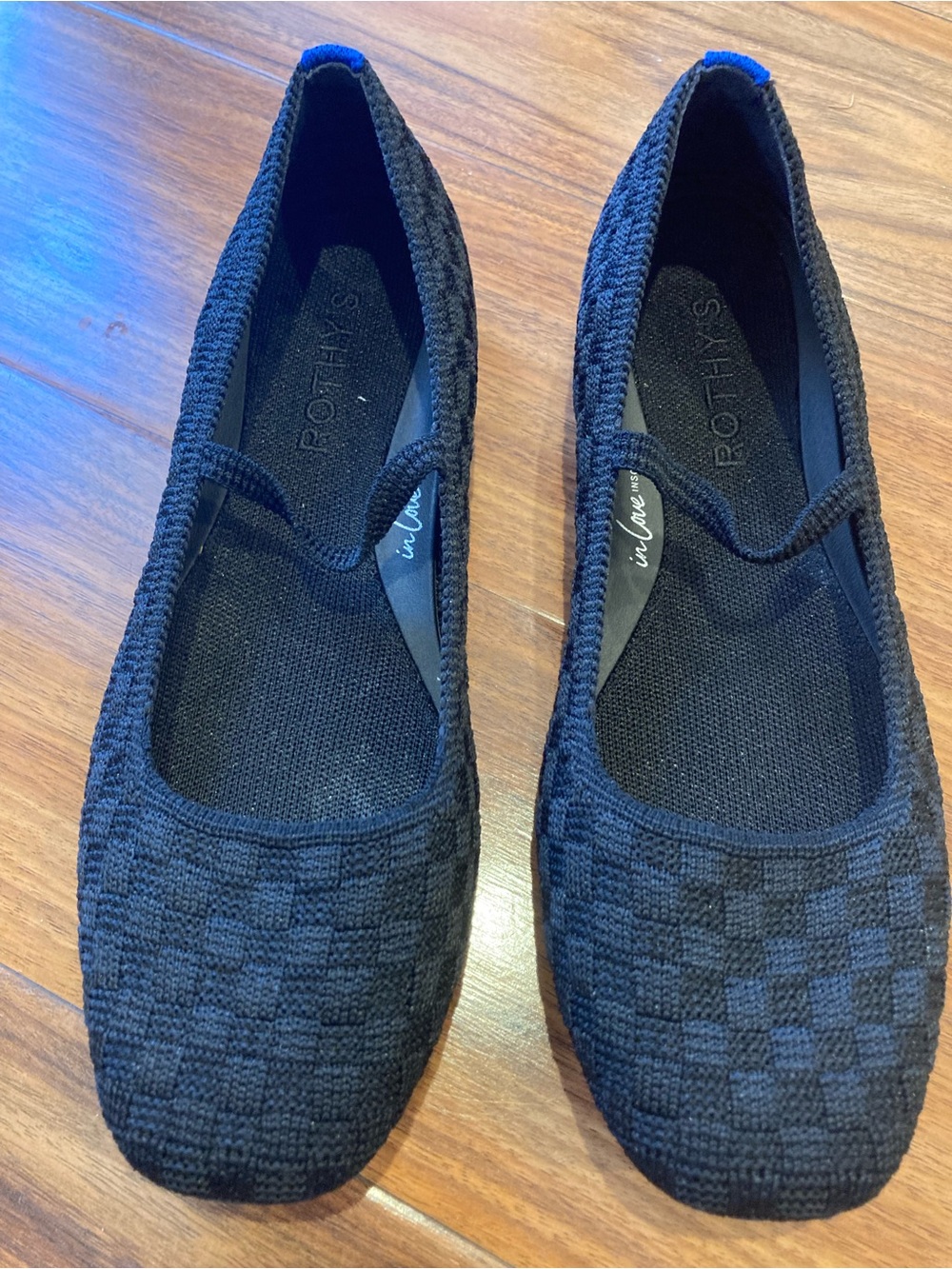 ROTHYS Rothy’s The Max Square Mary Jane Black Basketweave SZ 7.5
